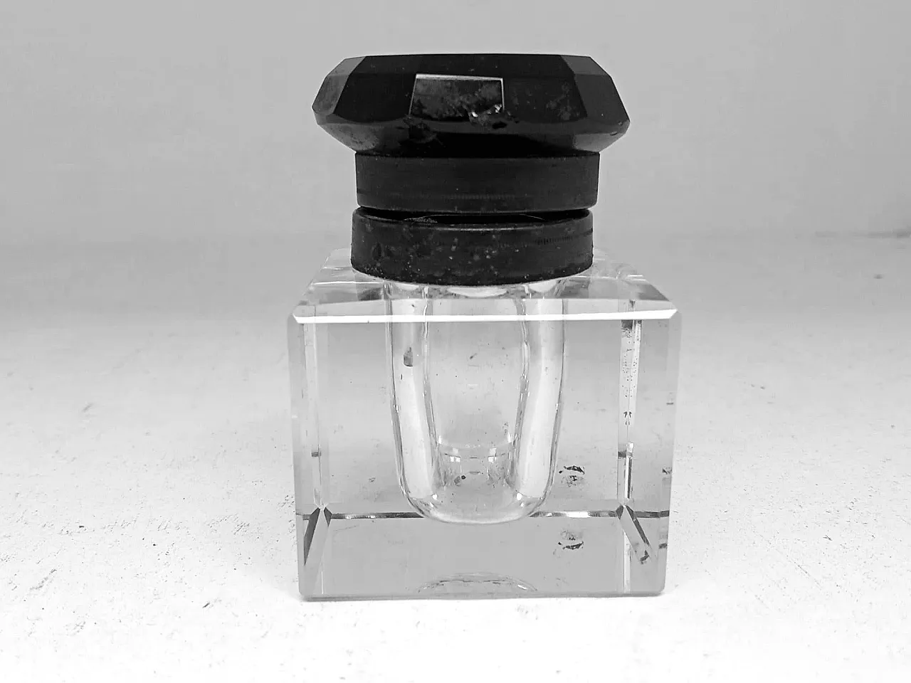 Arte decò inkwells set from years '30 razional fine design in rare black glass 12