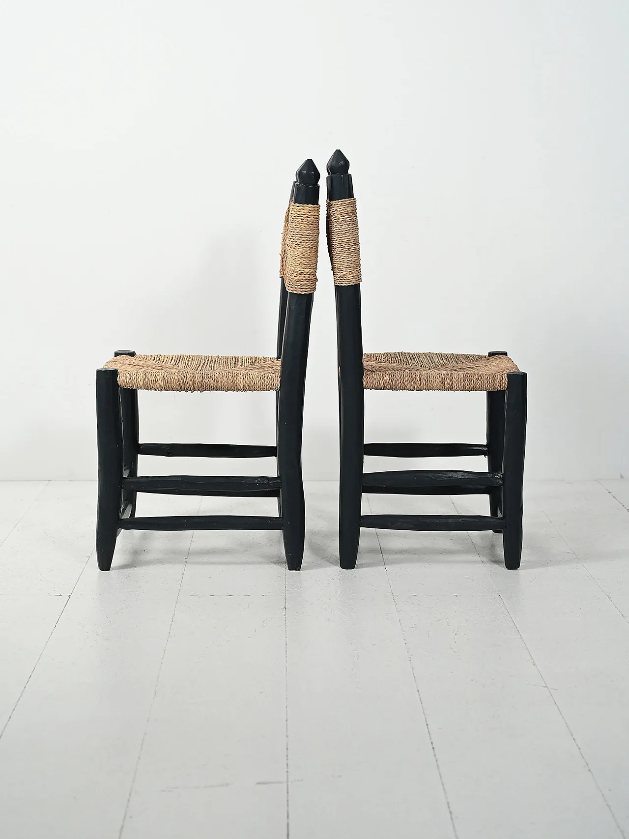 5 wooden Moroccan chairs, 70s 6