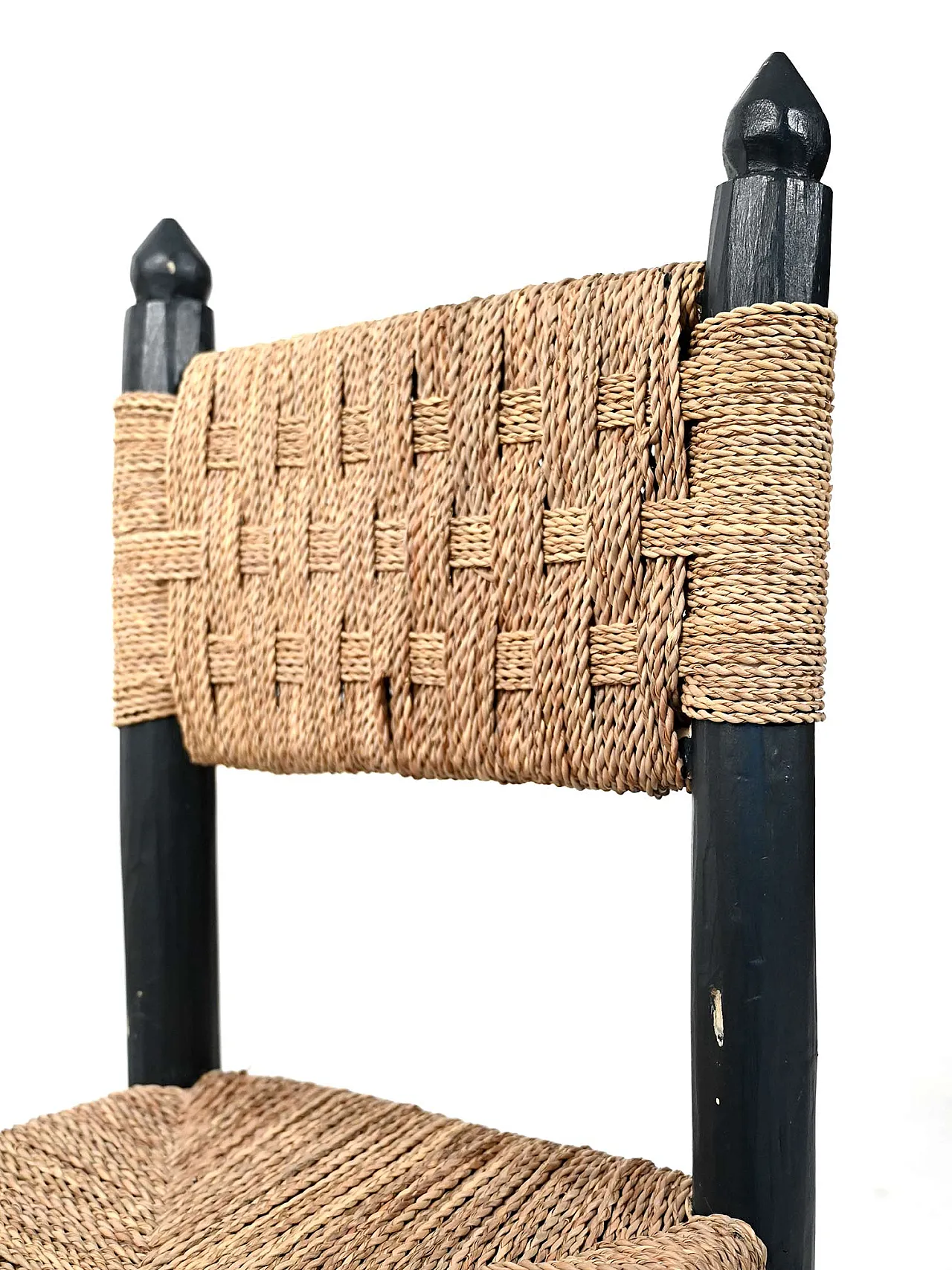 5 wooden Moroccan chairs, 70s 11