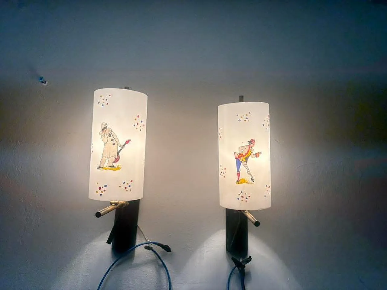 Applique con Pulcinella e Arlecchino, anni '50 1