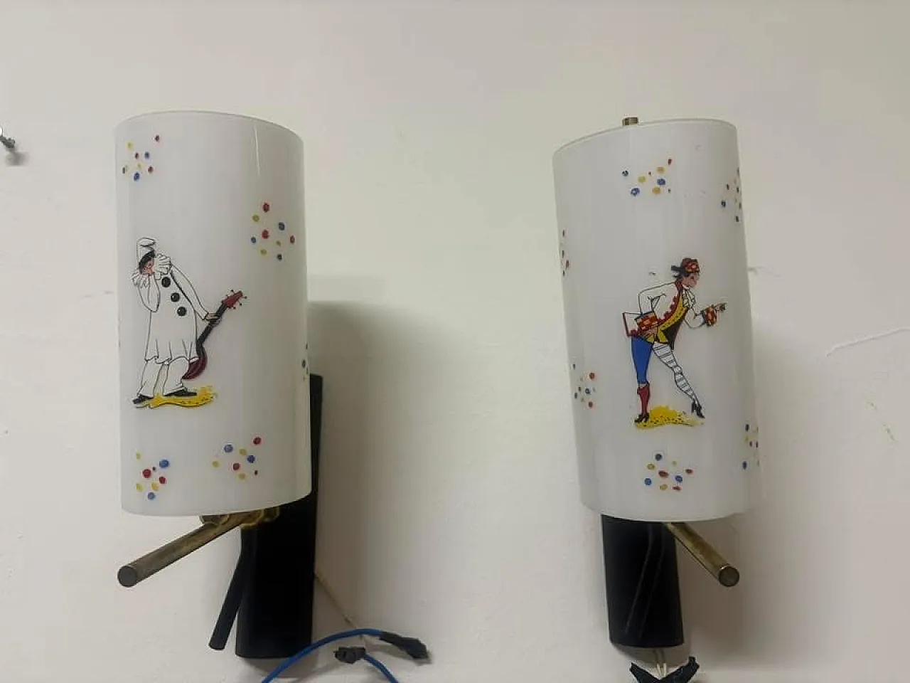 Applique con Pulcinella e Arlecchino, anni '50 8