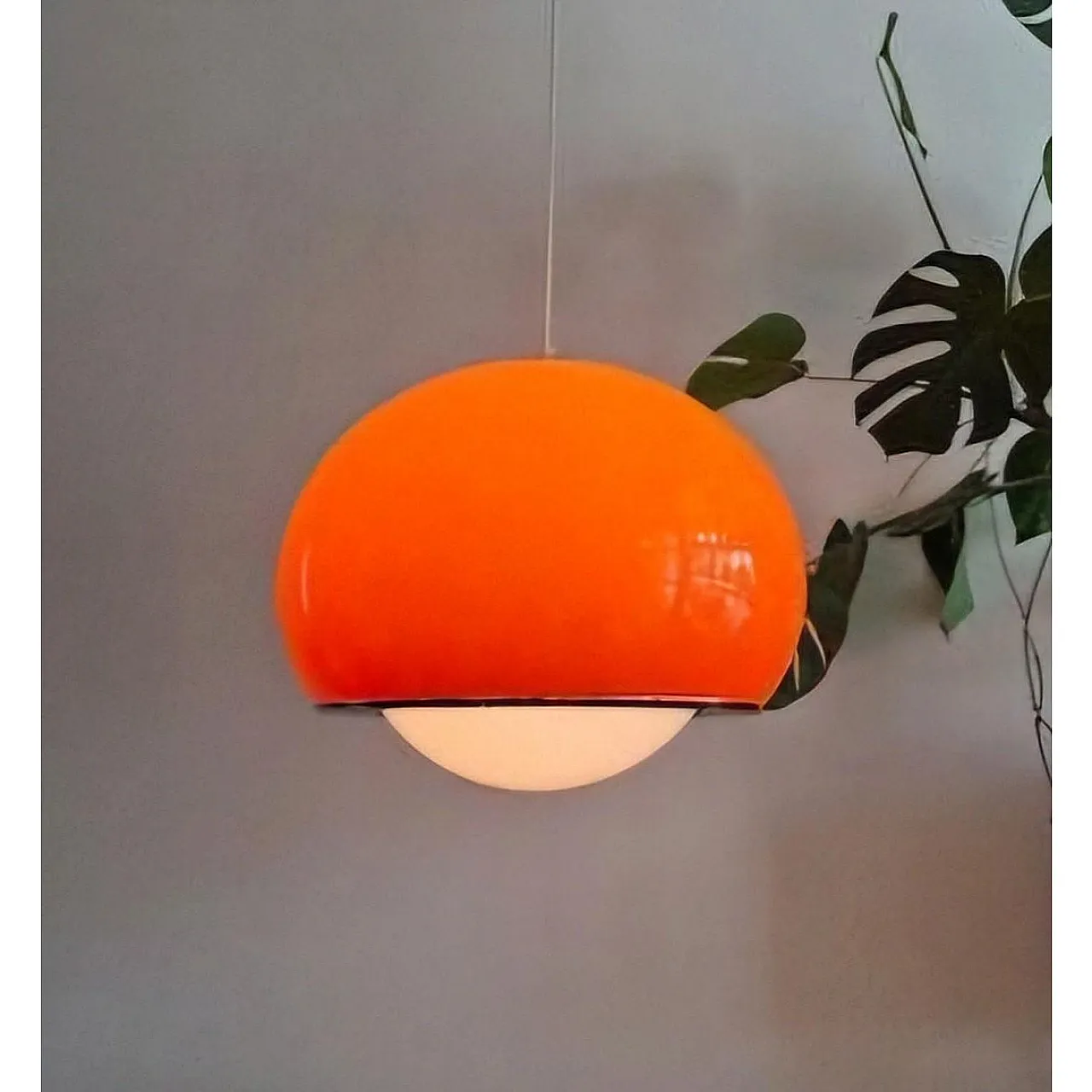 Orange “Bud” Pendant Lamp, Guzzini - Meblo, 1970s 4