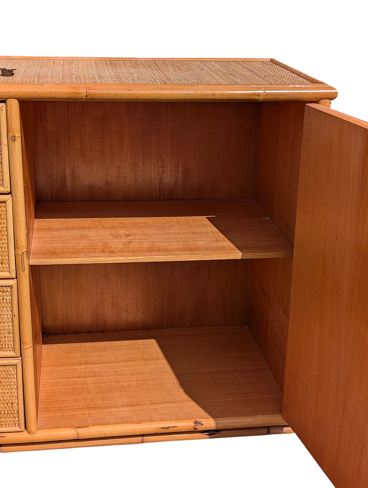 Wicker cabinet with 4 drawers and 1 door, 1970s 4