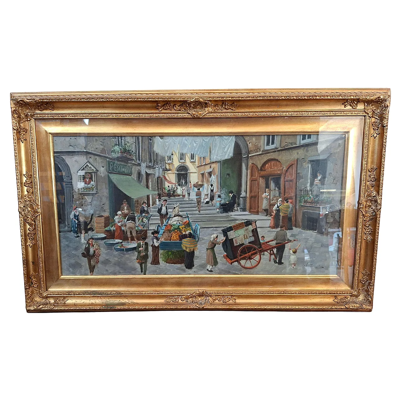 Scene from the Neapolitan Market by Francesco Tammaro, 20th century 1