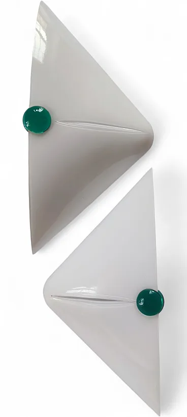 3 lampade da parete moderne in Vetro di Murano, De Majo anni '70