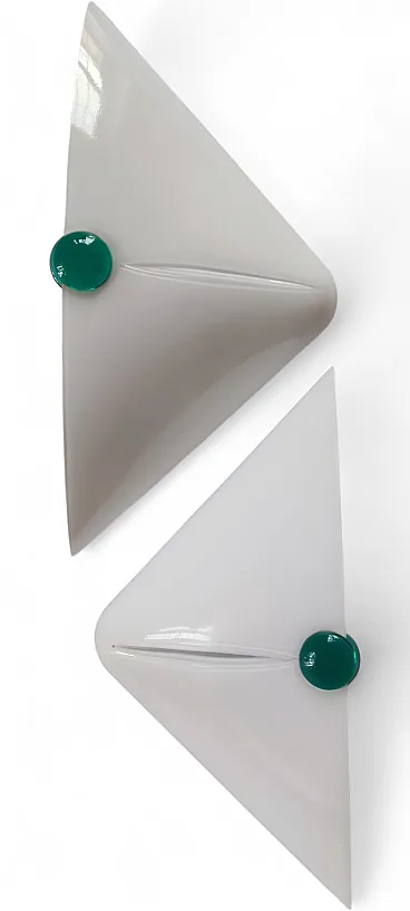 3 lampade da parete moderne in Vetro di Murano, De Majo anni '70
