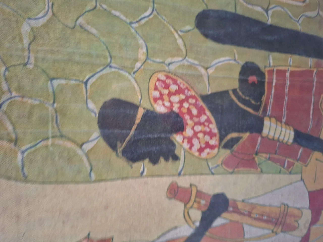 African Batik painting by Hamidi, art on fabric, 20th century 2