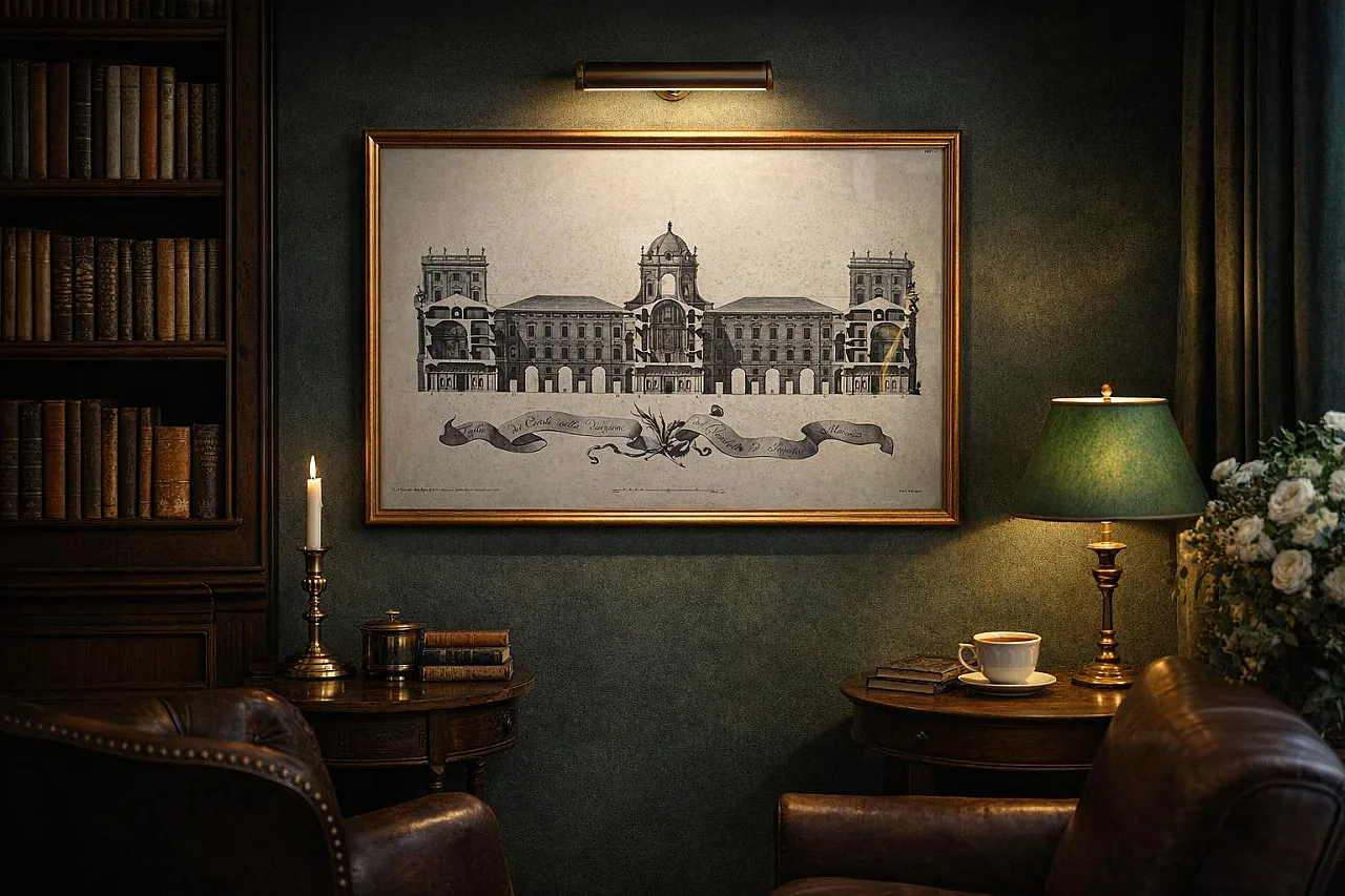 Royal Palace of Caserta, print on paper, 1950s 3