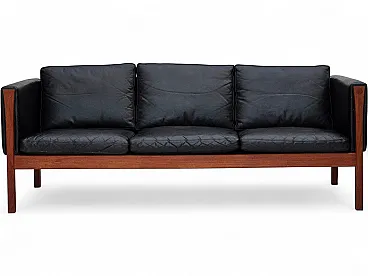 Divano danese di H.J.Wegner, a 3 posti modello CH 163, anni '60
