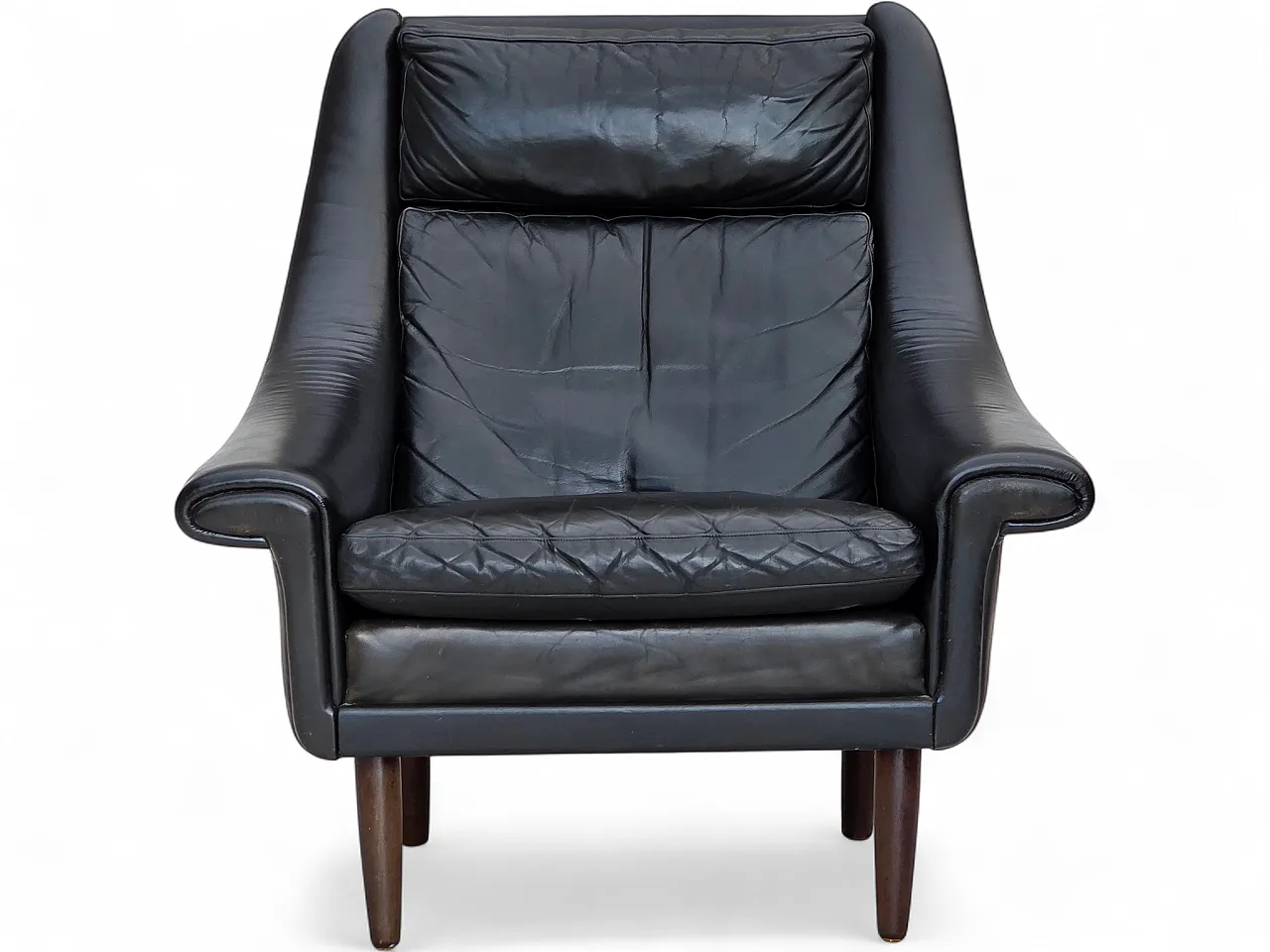 Poltrona danese di Aage Christensen, pelle, Anni '60 18