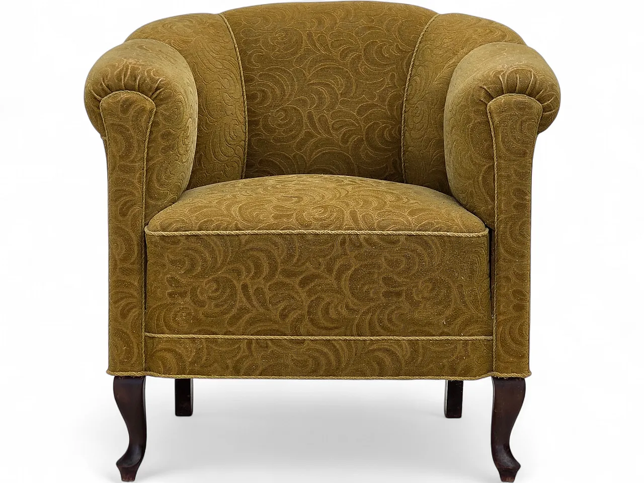 Poltrona relax danese in lana verde chiaro, quercia, anni '50 18