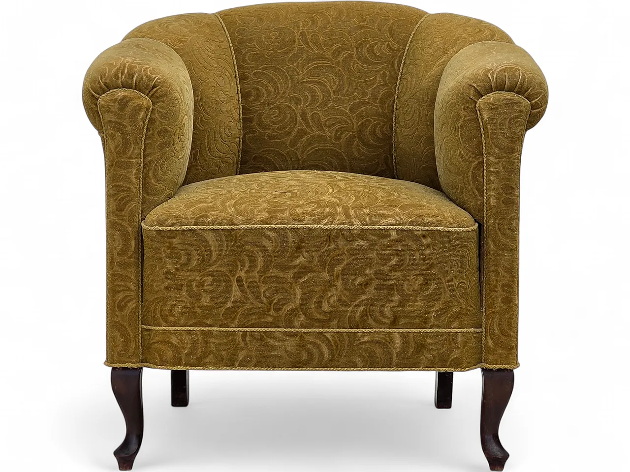 Poltrona relax danese in lana verde chiaro, quercia, anni '50 19