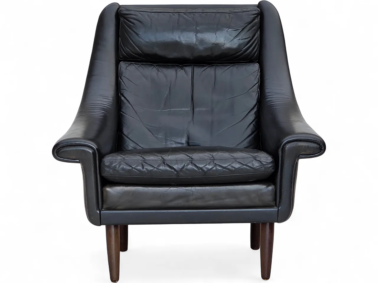 Poltrona danese di Aage Christensen, pelle, Anni '60 20