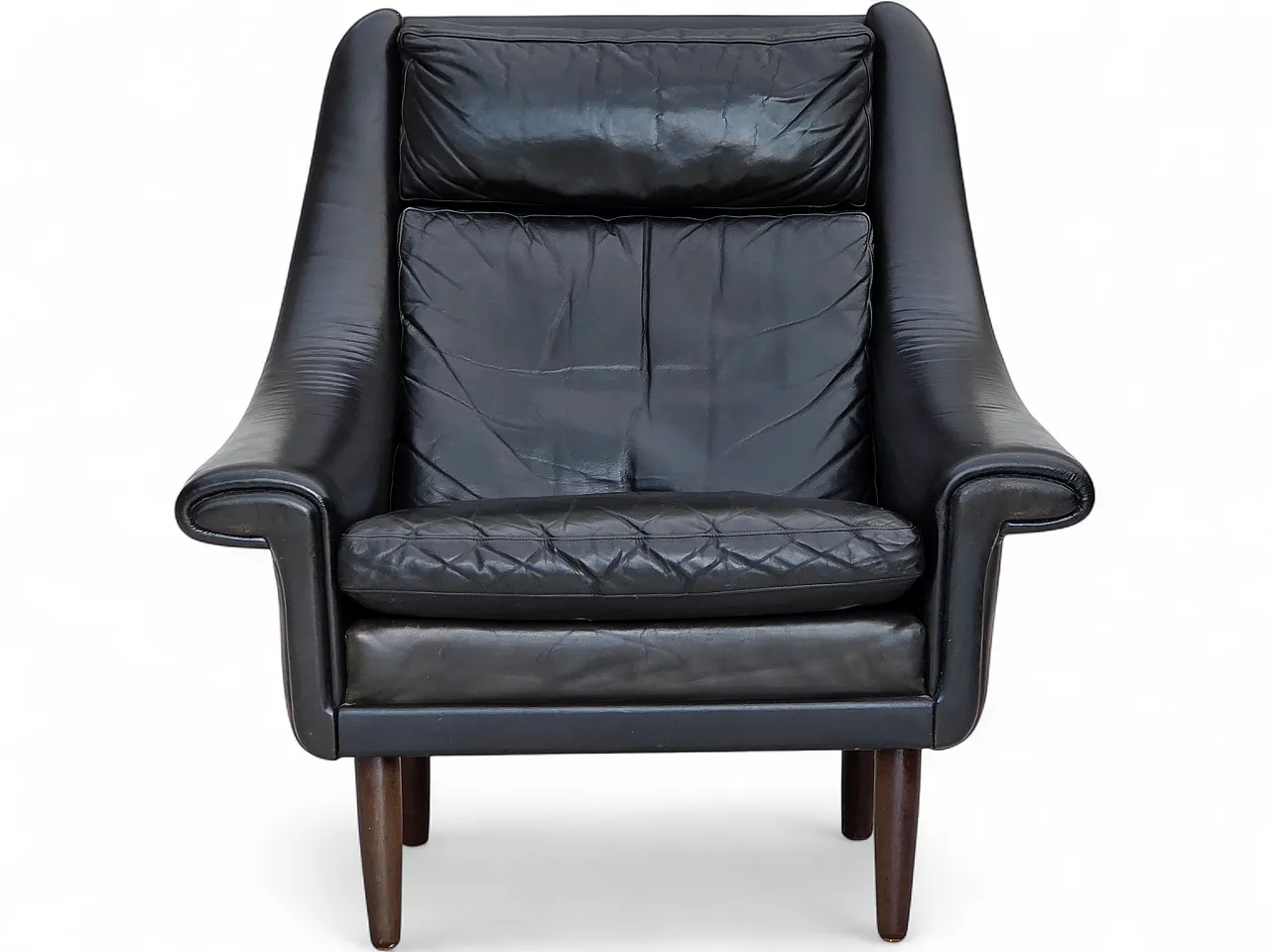 Poltrona danese di Aage Christensen, pelle, Anni '60 21