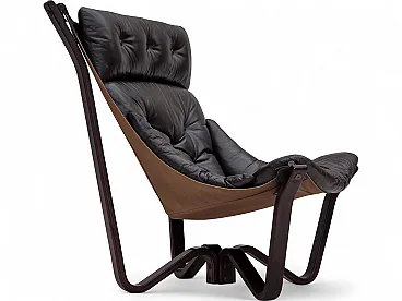 Anni '70, design norvegese di Jim Myrstad, poltrona lounge, modello Viking.