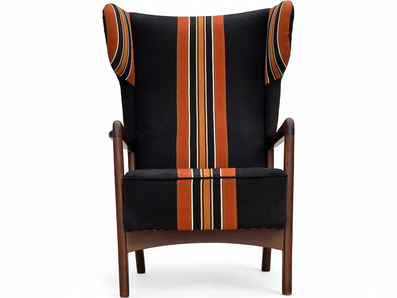 Poltrona danese con schienale alto di Fritz Hansen lana, anni '60 21