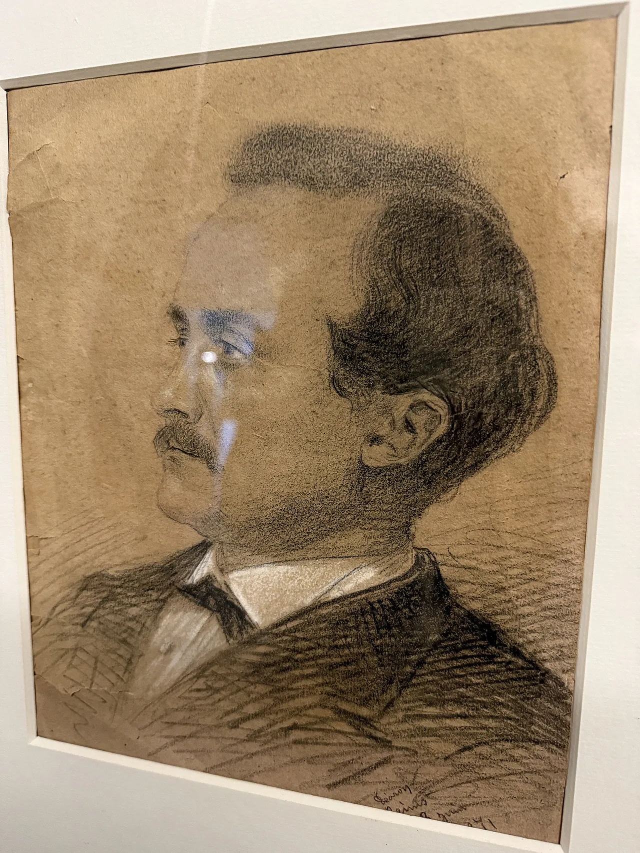 Disegno a carboncino di soggetto Maschi Reims, Francia 1871 6