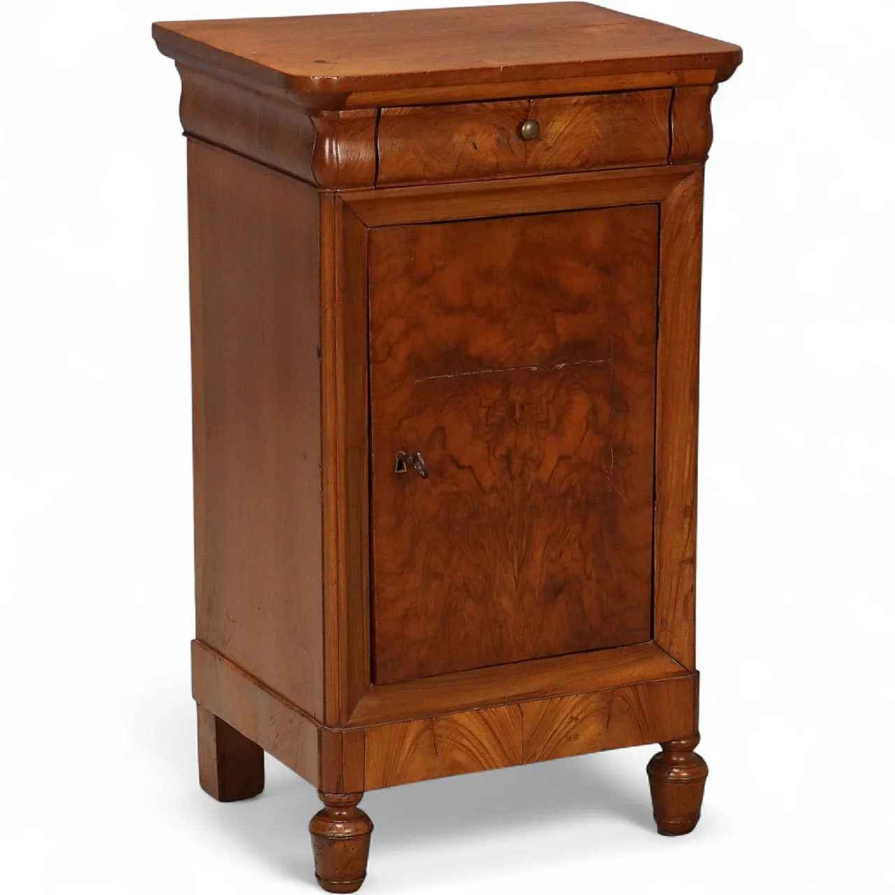 Cappuccino bedside table in walnut, 19th century 11