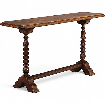 Console in walnut-stained poplar, 20th century