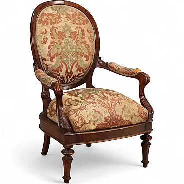 Louis Philippe armchair in walnut, 19th century