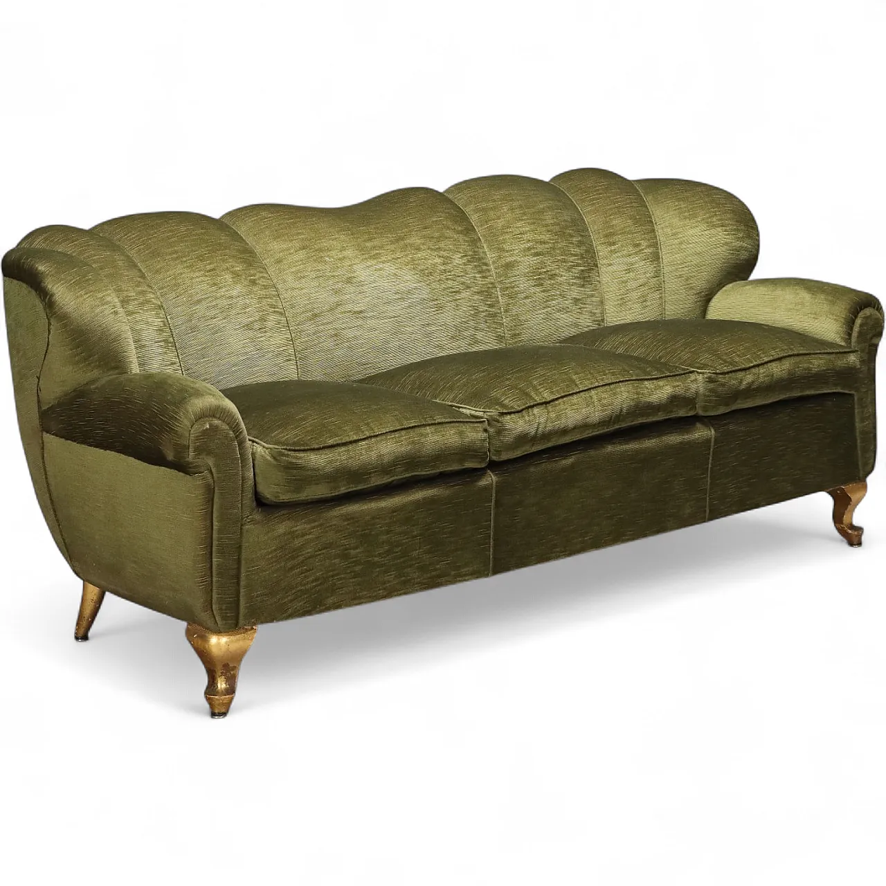 Sofa with spring padding and original fabric, 1950s 11