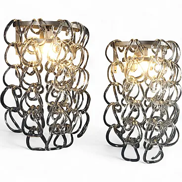 Giogali pair of wall lamps by A. Mangiarotti for Vistosi, 20th century