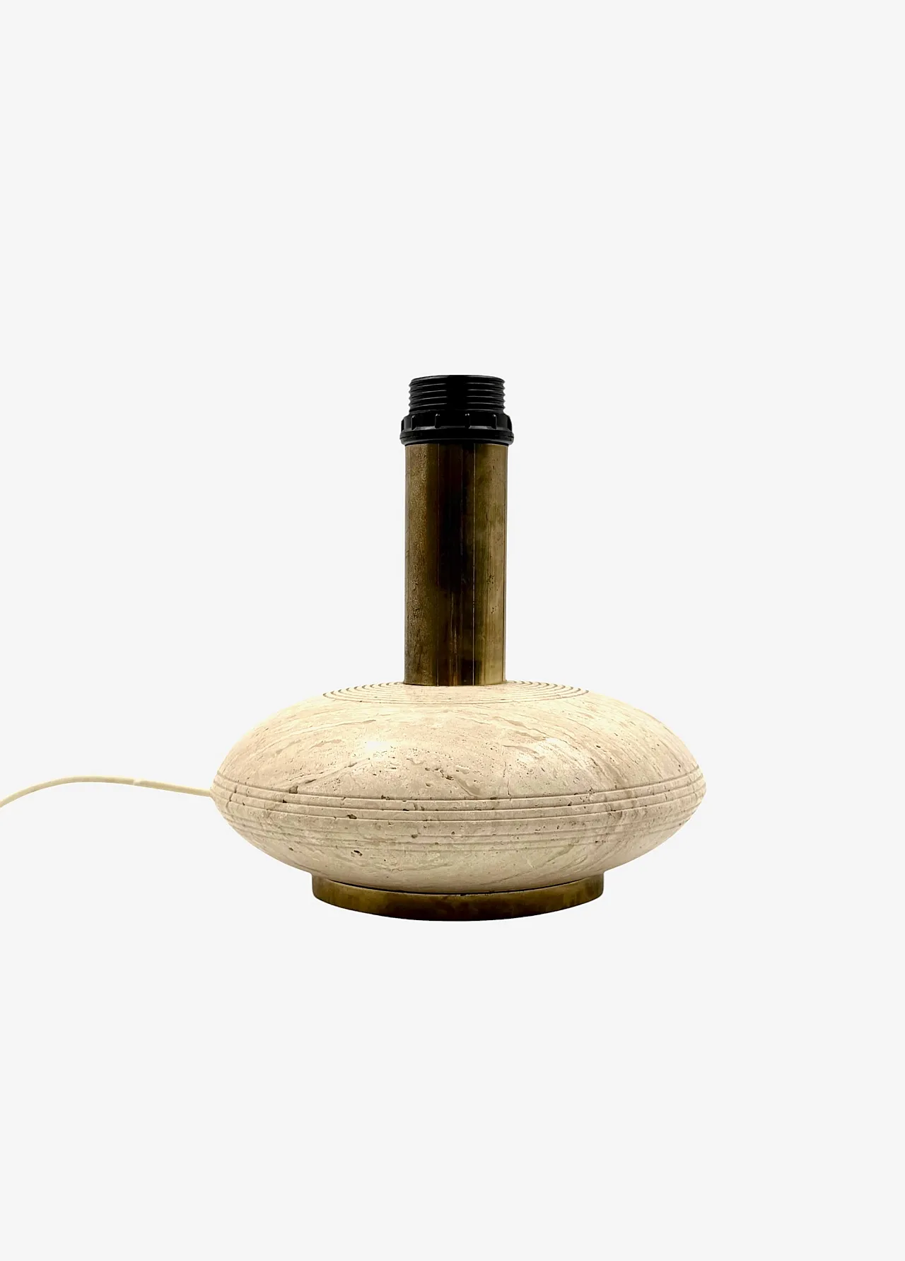 Table lamp in travertine and brass, Italy, 1970s 10