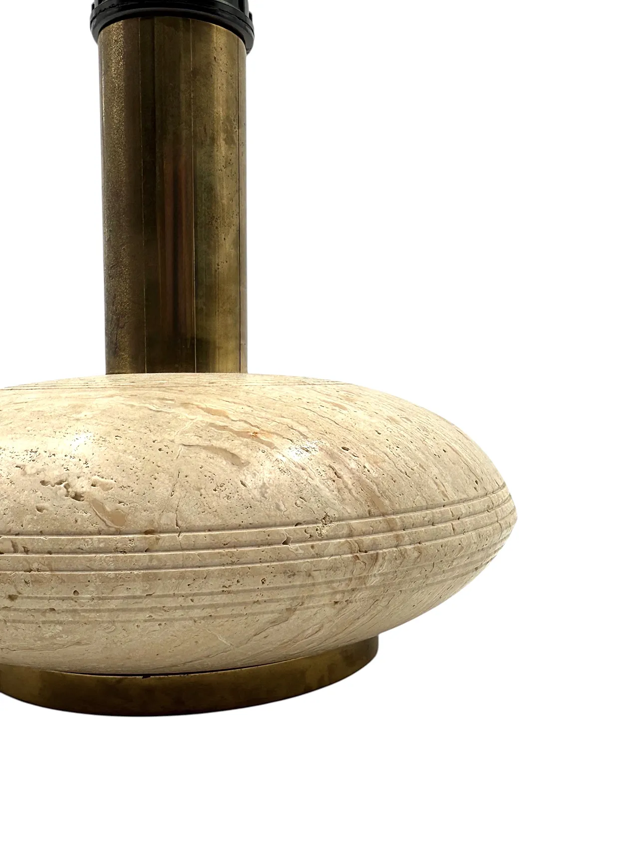 Table lamp in travertine and brass, Italy, 1970s 11