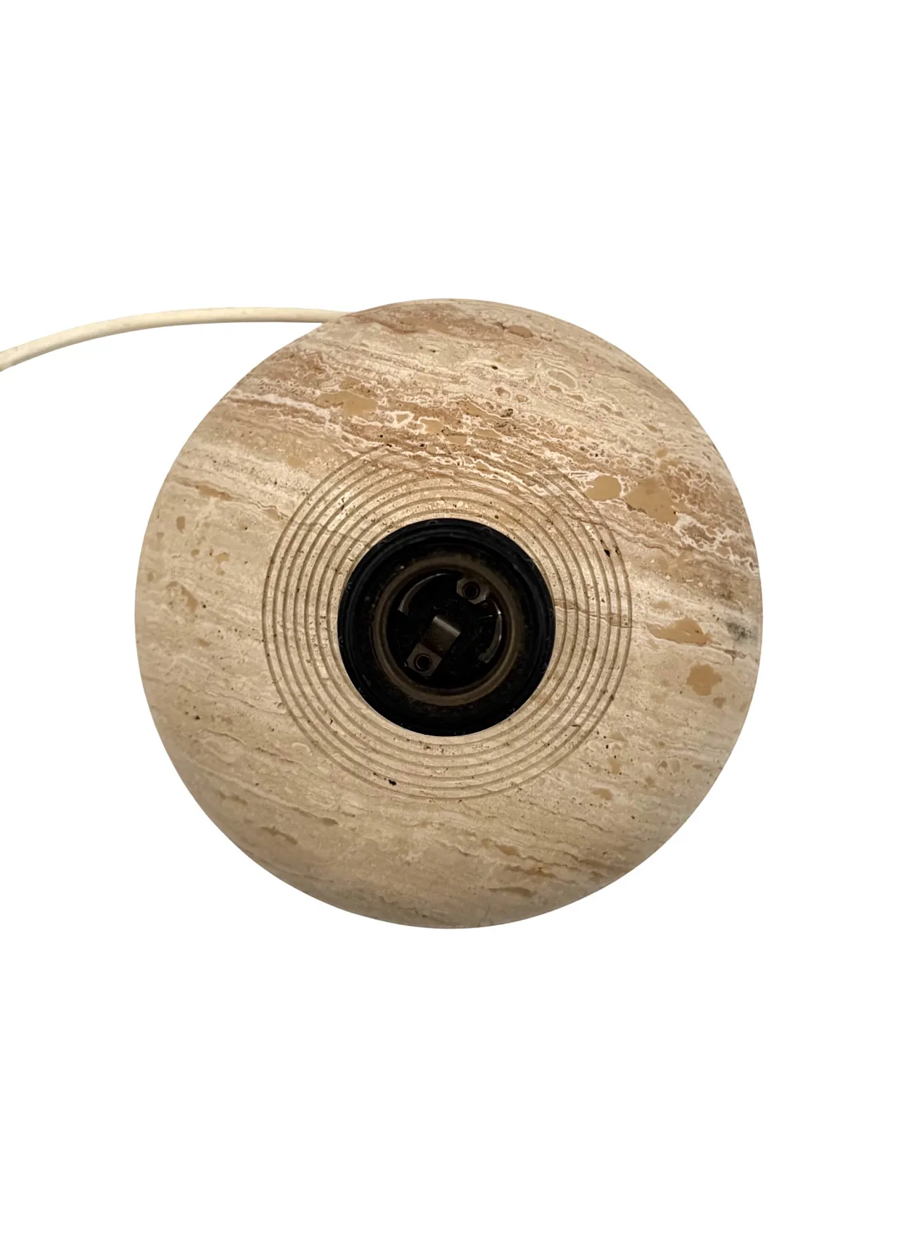 Table lamp in travertine and brass, Italy, 1970s 12