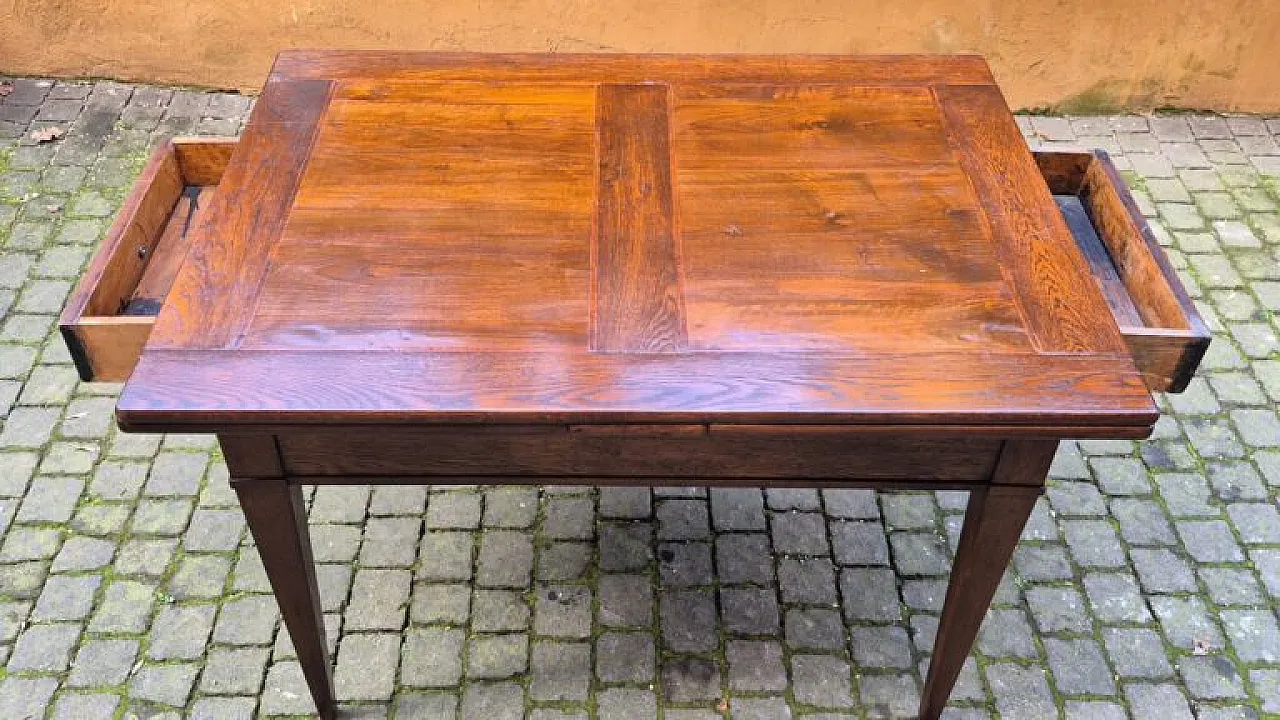 Extendable wooden table with stiletto legs, 19th century 2