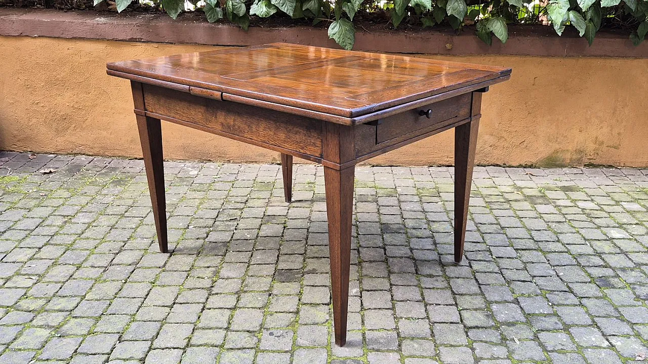 Extendable wooden table with stiletto legs, 19th century 3