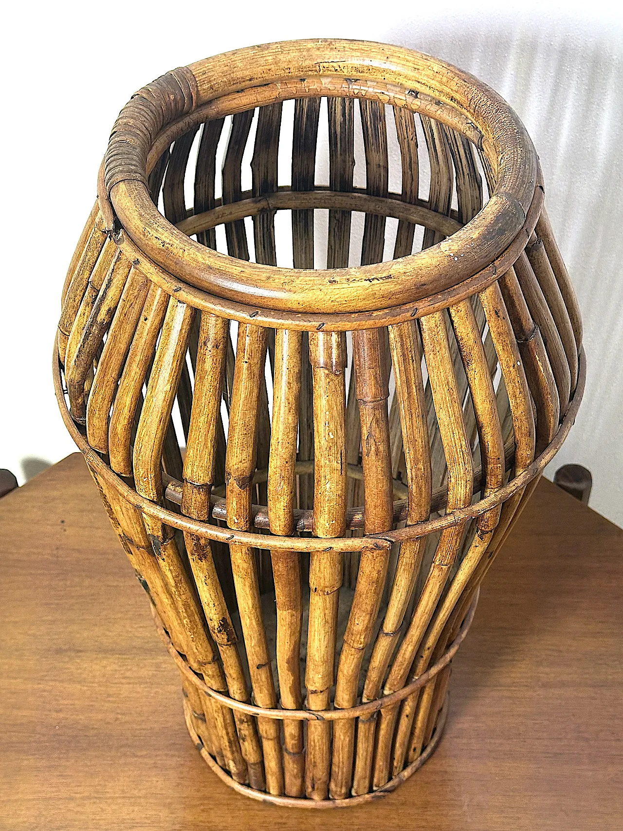 Bamboo Umbrella Stand, 1960s 3