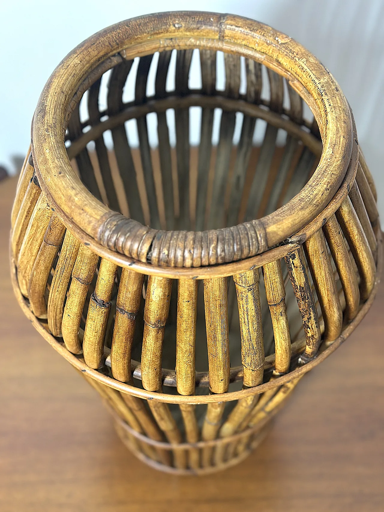 Bamboo Umbrella Stand, 1960s 6