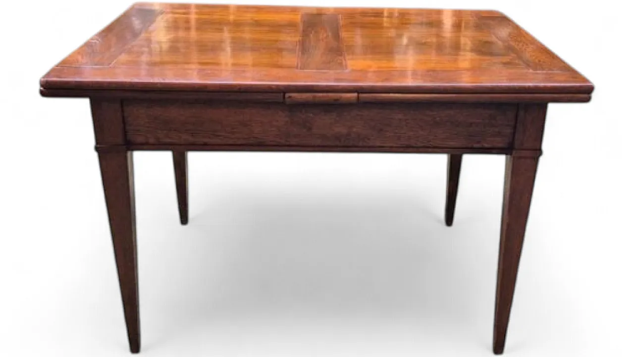 Extendable wooden table with stiletto legs, 19th century 10