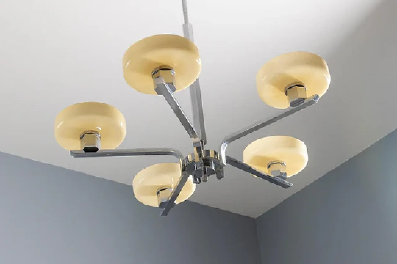 Art Deco chandelier, Bauhaus Influence, 1930s 1