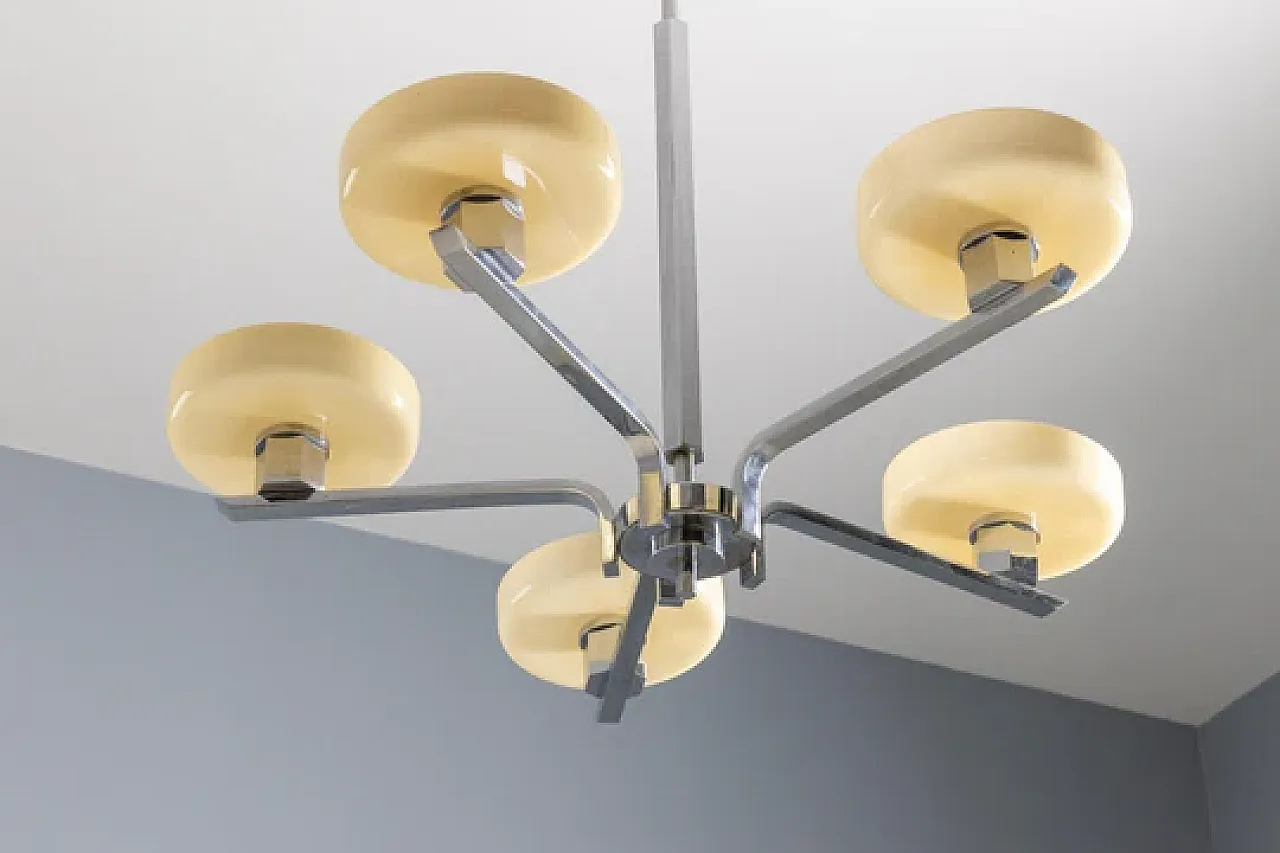 Art Deco chandelier, Bauhaus Influence, 1930s 2