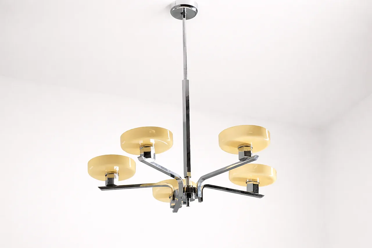 Art Deco chandelier, Bauhaus Influence, 1930s 5