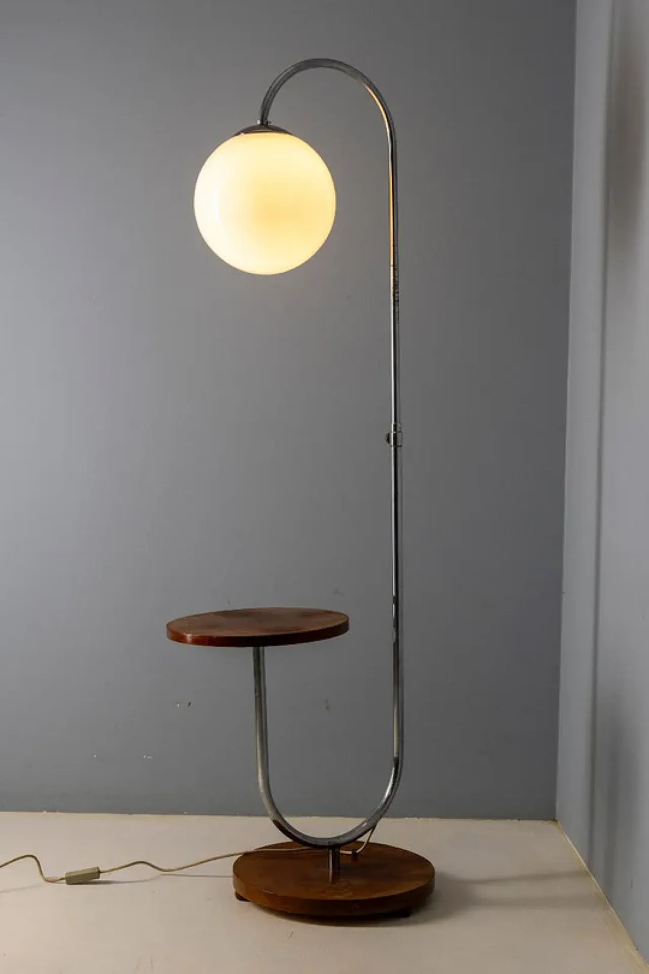 Floor lamp with table by Jindřich Halabala, mid-20th century 3