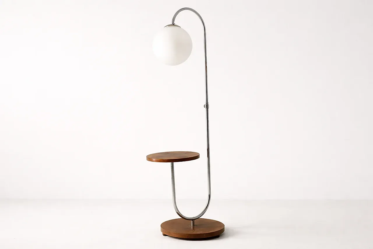 Floor lamp with table by Jindřich Halabala, mid-20th century 8
