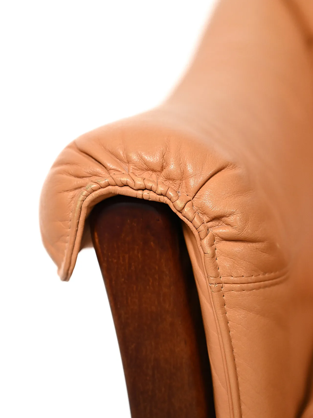 Pair of Scandinavian leather armchairs, 1950s 6