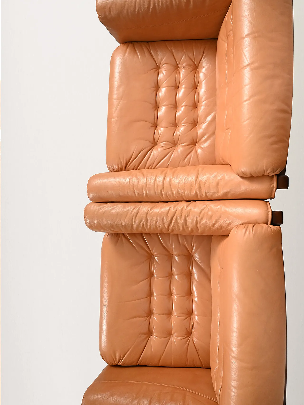 Pair of Scandinavian leather armchairs, 1950s 9
