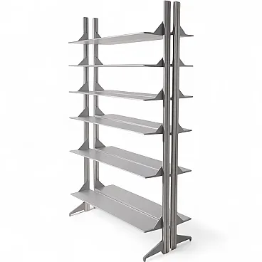 Libreria in metallo grigio postmoderna di Cappellini, '900