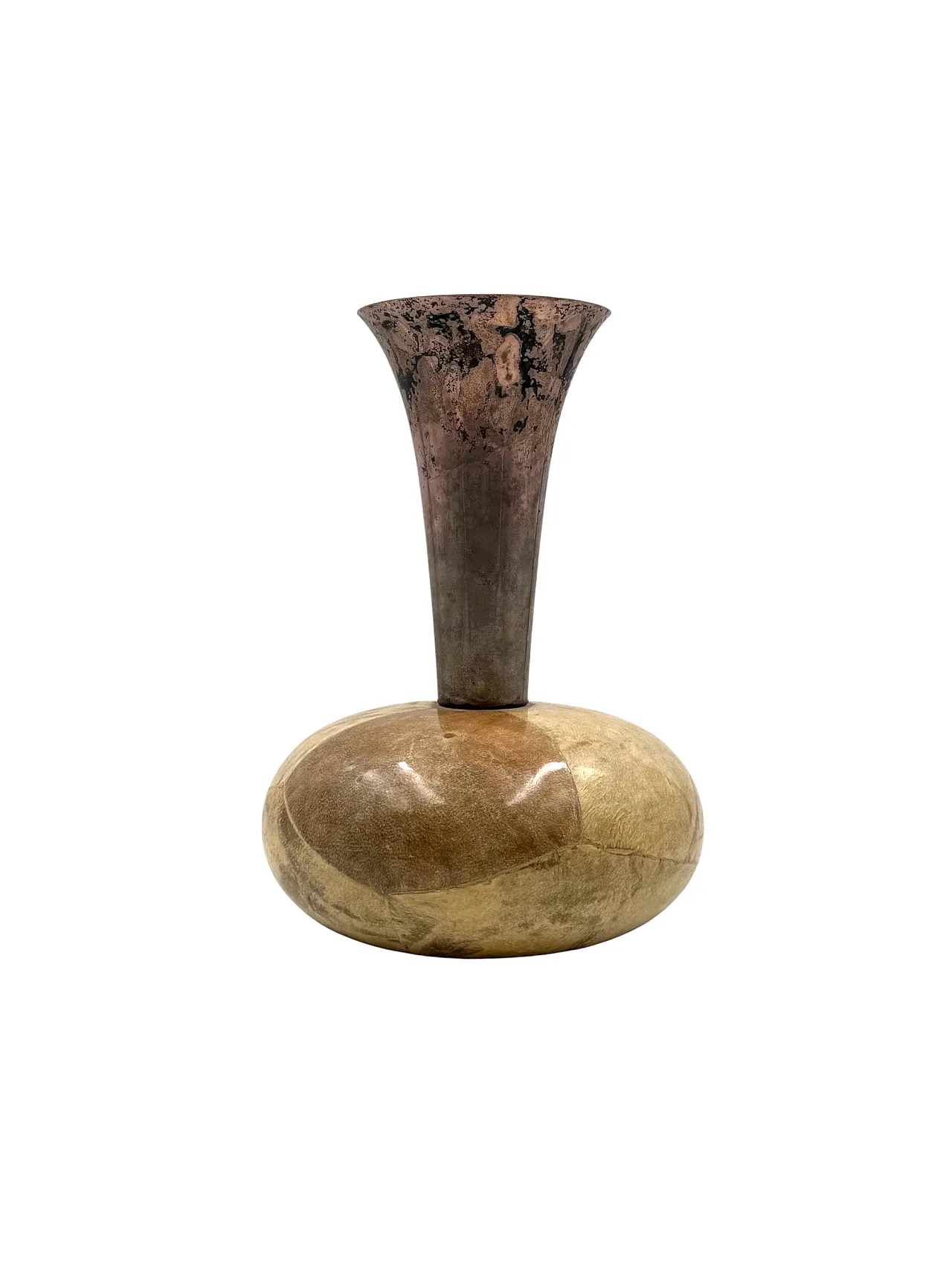 Midcentury parchment vase, Aldo Tura, Italy 1960 1