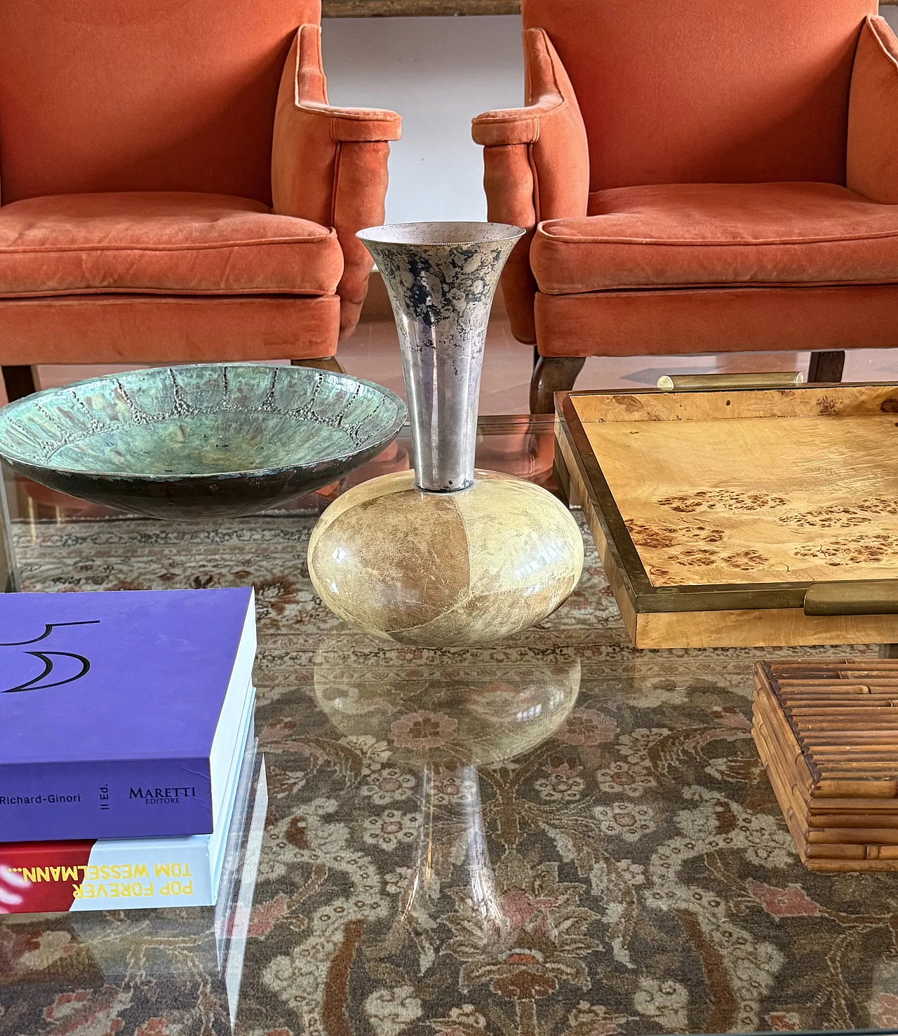 Midcentury parchment vase, Aldo Tura, Italy 1960 2