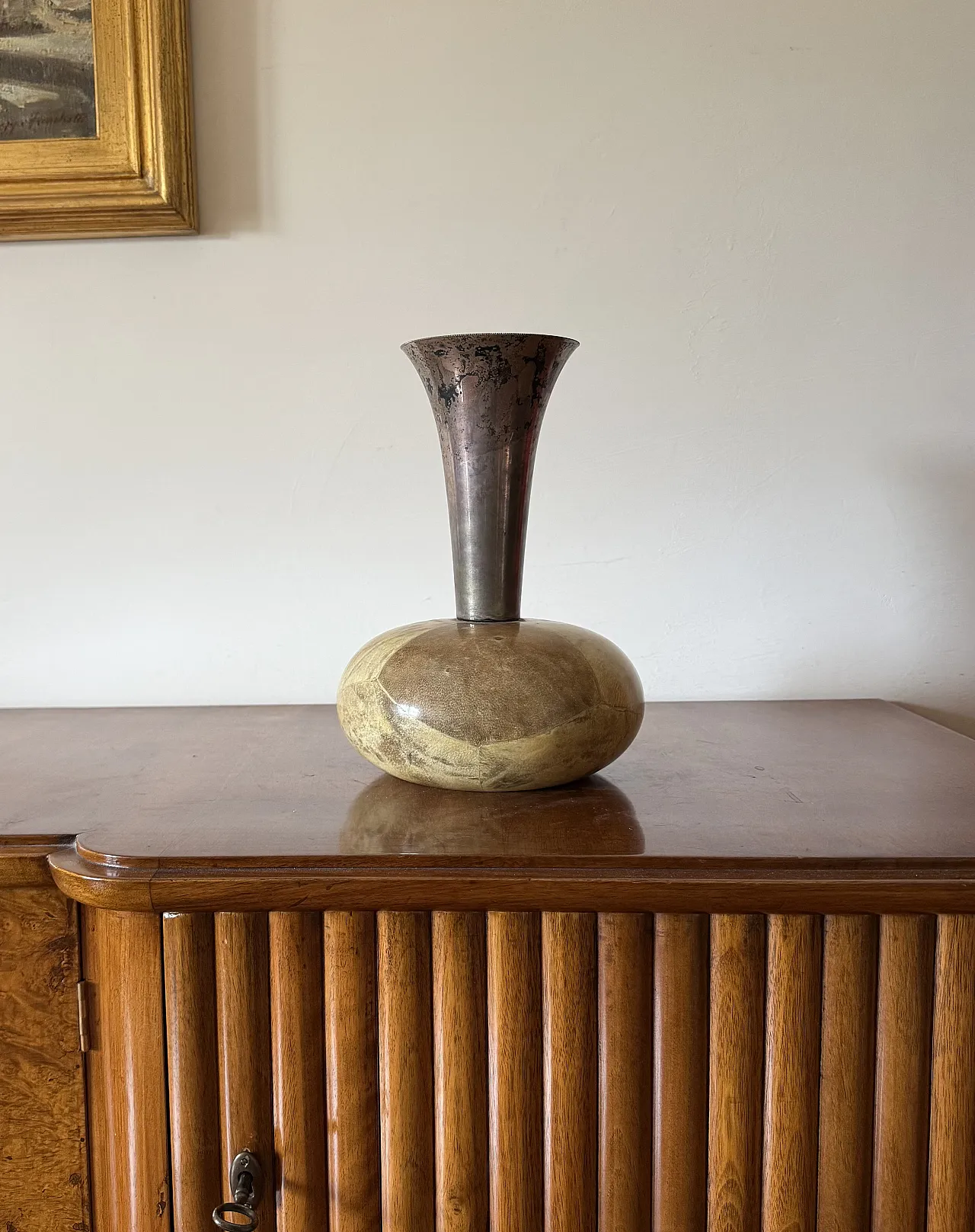 Midcentury parchment vase, Aldo Tura, Italy 1960 10