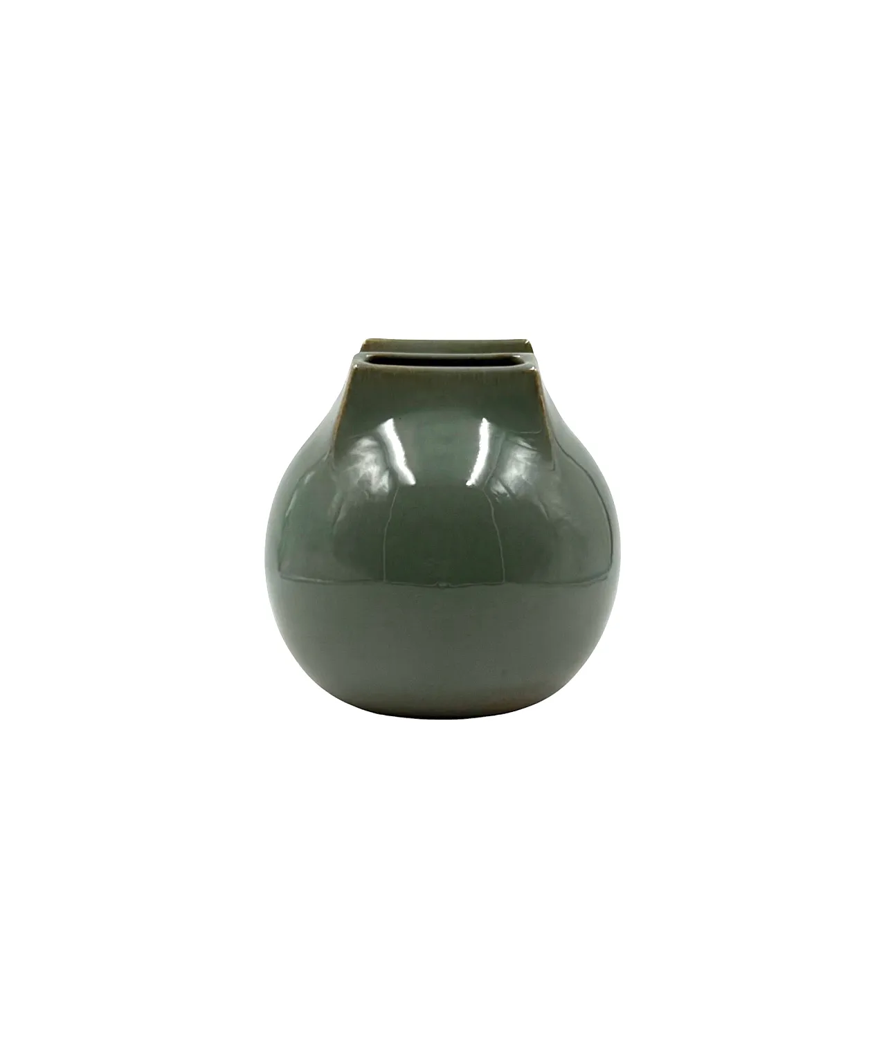 Mid-century Modern green stoneware vase, Franco Bucci, Italy 1970 5