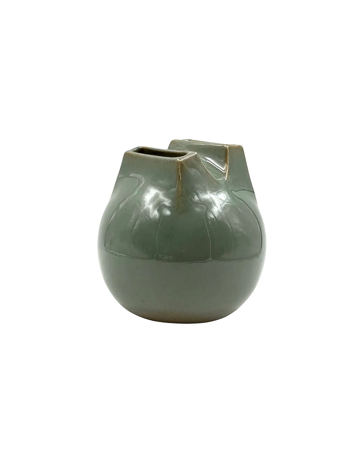 Mid-century Modern green stoneware vase, Franco Bucci, Italy 1970 6