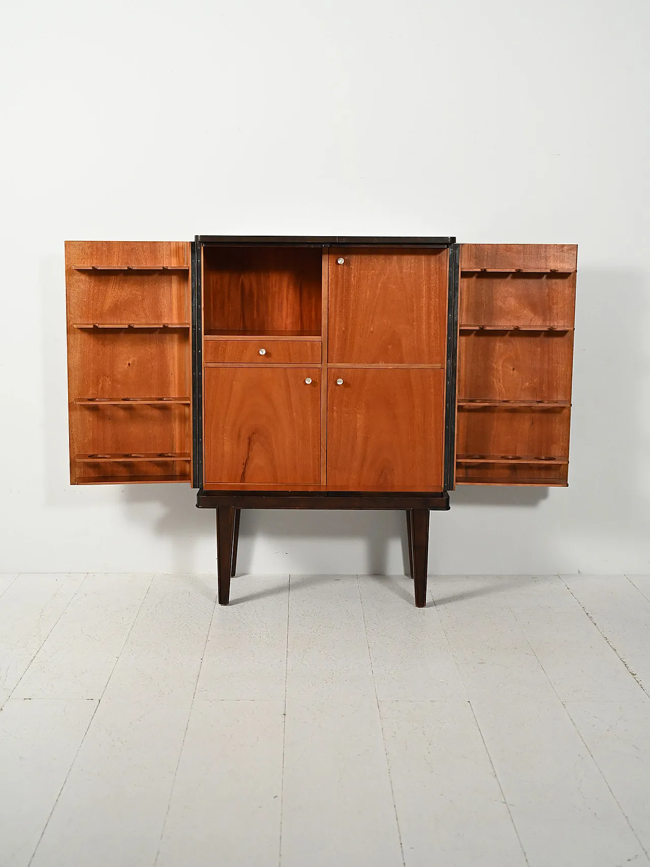 Scandinavian bar cabinet with inlays, 1940s 2
