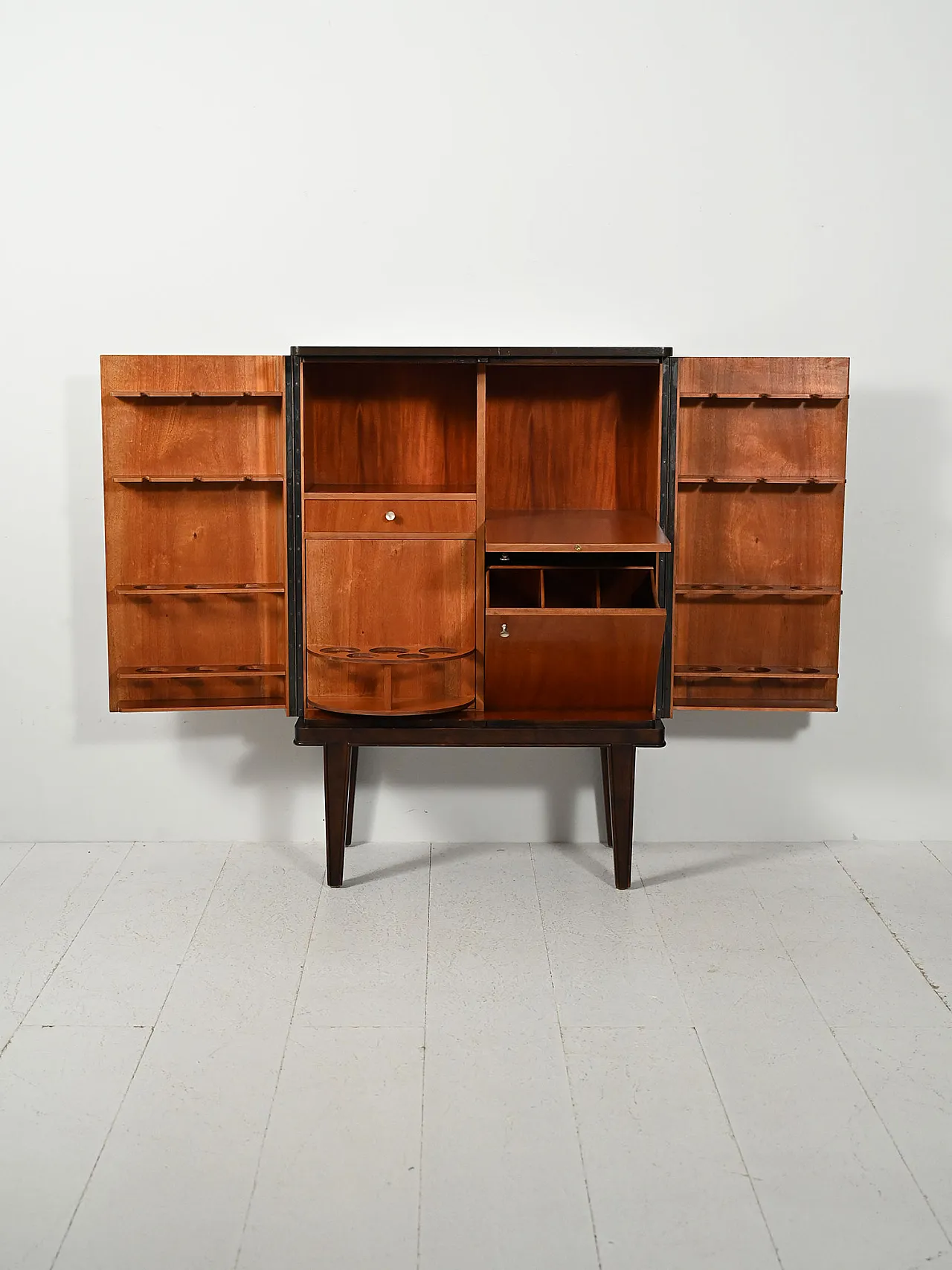 Scandinavian bar cabinet with inlays, 1940s 4