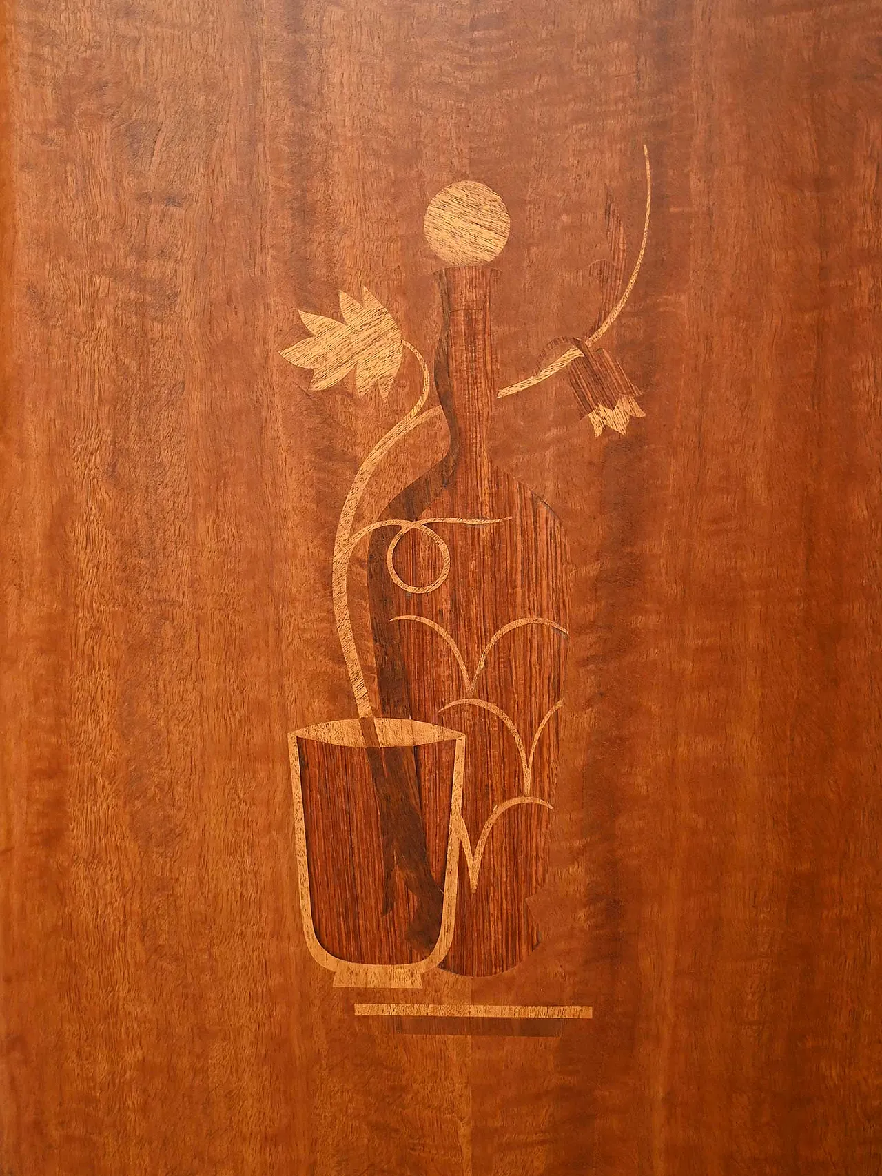 Scandinavian bar cabinet with inlays, 1940s 7